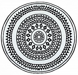 Okrągły dywan - Aztek (czarny/biały)