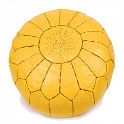 Sittpuff - Marockansk läderpuff (gul)