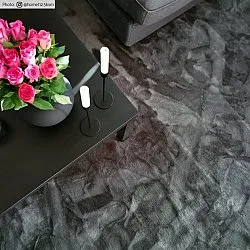Okrągły dywan - Aranga Super Soft Fur (antracyt)