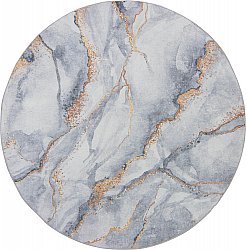 Okrągły dywan - Genova (szary/biały/złoty)