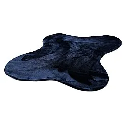 Asymetryczny Falowany Dywan Shaggy - Aranga Super Soft Fur (ciemnoniebieski)
