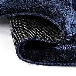 Asymetryczny Falowany Dywan Shaggy - Aranga Super Soft Fur (ciemnoniebieski)