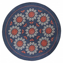 Okrągłe dywan - Florina (niebieski/pomarańczowy)