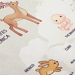 Dywan dziecicęy - Animal Map (beżowy)
