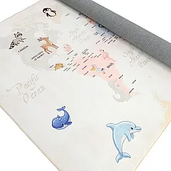 Dywan dziecicęy - Animal Map (beżowy)