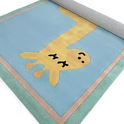 Dywan Dziecięcy - Giraffe Hand Tufted Wool Premium (jasnoniebieski/wielokolorowy)