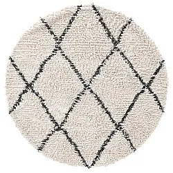 Okrągły dywan - Alcott Natural Cotton Shaggy (czarny/biały)