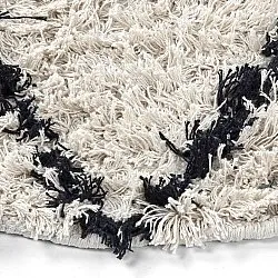 Okrągły dywan - Alcott Natural Cotton Shaggy (czarny/biały)