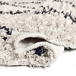 Okrągły dywan - Alcott Natural Cotton Shaggy (czarny/biały)
