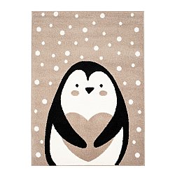 Dywan do pokoju dziecięcego DYWAN DZIECICĘY dla chłopca ze zwierzęciem Bubble Penguin beige Pingwin