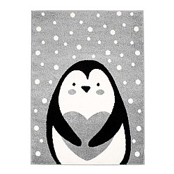 Dywan do pokoju dziecięcego DYWAN DZIECICĘY dla chłopca ze zwierzęciem Bubble Penguin szary Pingwin