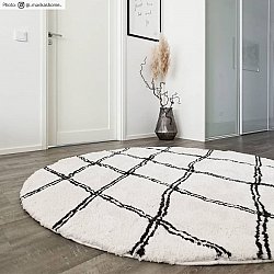 Okrągły dywan - Morocco (czarny/biały)