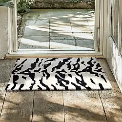 Wycieraczka do drzwi - Zebra Tufted Wool Premium (biały/czarny)