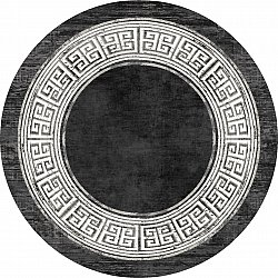 Okrągły dywan - Tilos (czarny/biały)