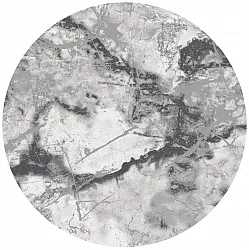 Okrągły dywan - Mermer (szary/biały)