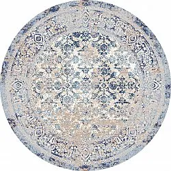 Okrągły dywan - Denizli (niebieski)