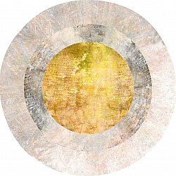 Okrągły dywan - Budoni (szary/beżowy/żółty)