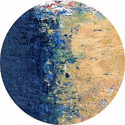 Okrągły dywan - Sindia (beżowy/niebieski)