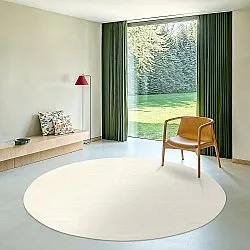 Okrągły dywan - Recycled PET with viscose look (offwhite)