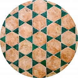 Okrągły dywan - Calvi (beige/grön)