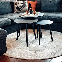 Okrągły dywan - Aranga Super Soft Fur (beżowy)