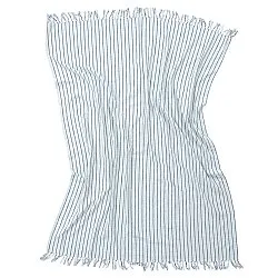 Koce - Rumi stripe cotton throw (jasnoniebieski/granatowy/kremowy)