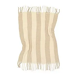 Koce - Koc z mieszanki wełny - Beatriz Stripe (beżowy/biały)