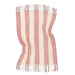 Koce - Koc z mieszanki wełny - Beatriz Stripe (czerwony/biały)