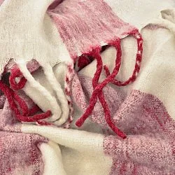 Koce - Koc z mieszanki wełny - Beatriz Stripe (czerwony/biały)