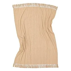 Koce - Bawełniany koc - Martina Stripe (beżowy/biały)