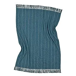 Koce - Bawełniany koc - Martina Stripe (niebieski/biały)