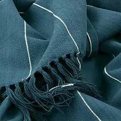 Koce - Bawełniany koc - Martina Stripe (niebieski/biały)