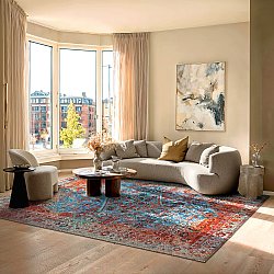 Dywan płasko tkany - Mardin (czerwony/niebieski)