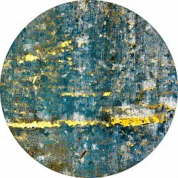 Okrągły dywan - Mira (żółty-niebieski)