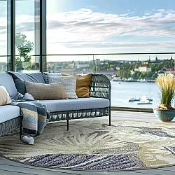 Okrągły dywan - Indoor/Outdoor Havana (niebieski/multi)
