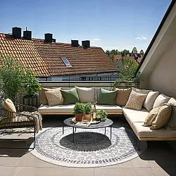 Okrągły dywan - Indoor/Outdoor Malcolm (niebieski)