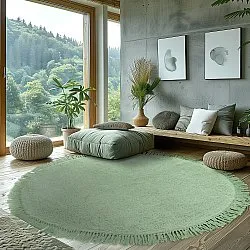 Okrągły dywan - Alba Natural Cotton Shaggy (jasnozielony)