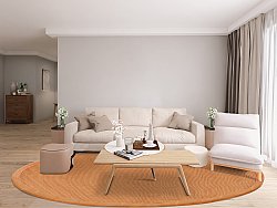 Okrągły dywan (sizal) - Agave (pomarańczowy)