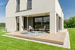 Okrągły dywan - Indoor/Outdoor Trenton (biały/niebieski)