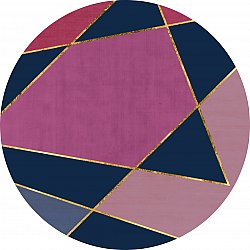 Okrągły dywan - Jade (ciemny niebieski/różowy)