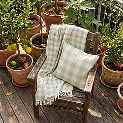 Poszewka na poduszke - Isela check cotton cushion cover (kremowy/jasnozielony)