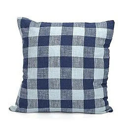 Poszewka na poduszke - Isela check cotton cushion cover (granatowy/jasnoniebieski)