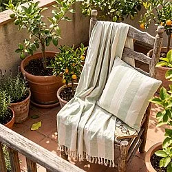 Poszewka na poduszke - Kora stripe cotton cushion cover (kremowy/jasnozielony)
