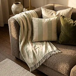 Poszewka na poduszke - Kora stripe cotton cushion cover (kremowy/jasnozielony)