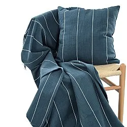 Poszewka na poduszke - Martina Stripe (niebieski/biały)
