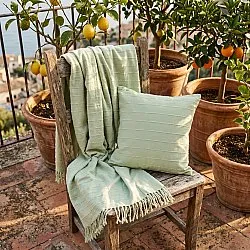 Poszewka na poduszke - Nalani cotton cushion cover (jasnozielony)
