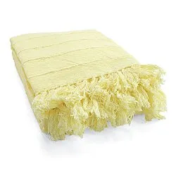 Koce - Nalani cotton throw (jasnożółty)