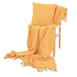 Koce - Nalani cotton throw (pomarańczowy)