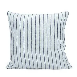 Poszewka na poduszke - Rumi stripe cotton cushion cover (jasnoniebieski/granatowy/kremowy)