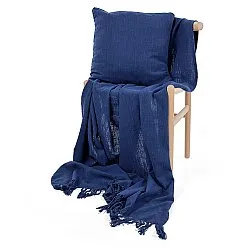 Poszewka na poduszke - Veya cotton cushion cover (granatowy)